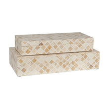 Load image into Gallery viewer, Rhea Wood and Bone Decorative Box, White
