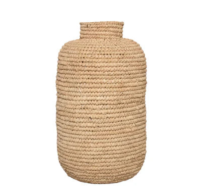 Small Raffia Cylindrical Vase