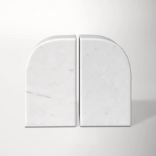 Load image into Gallery viewer, Set of 2 White Marble Bookends
