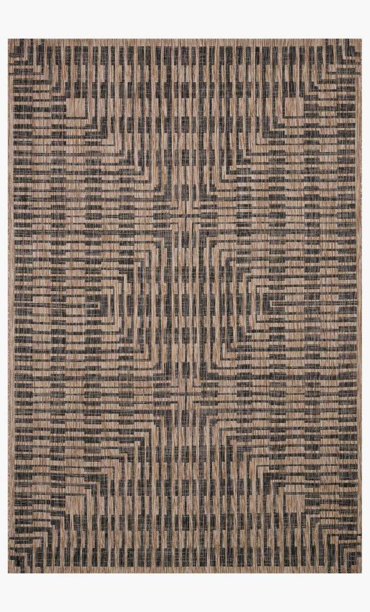 INDOOR/ OUDOOR MULTI BROWN AND BLACK RUG BY LOLOI