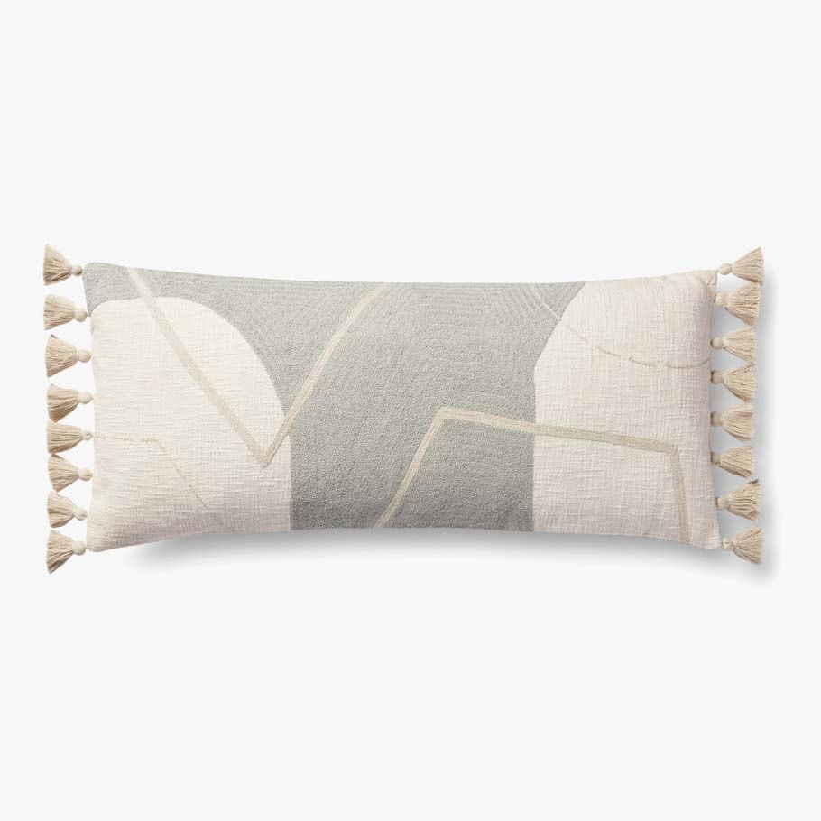 Grey and Cream Long Pillow